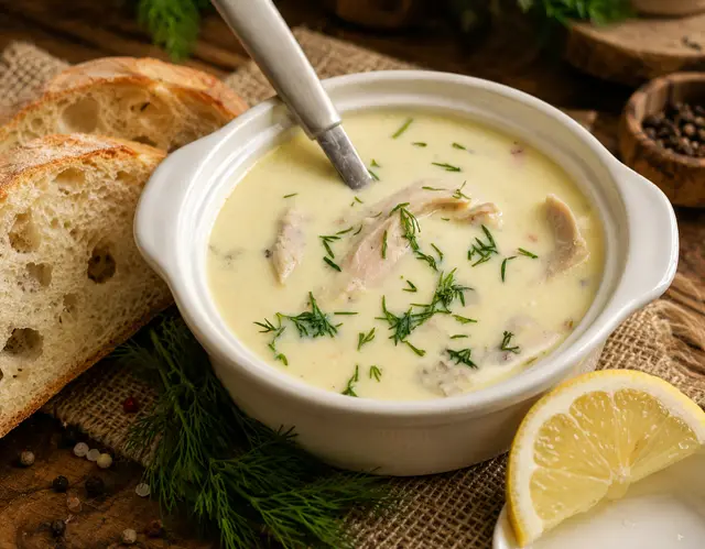 Ciorbă de pui à la grec