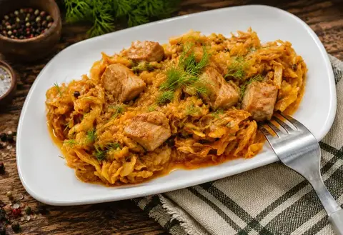 Varză călită cu carne de porc