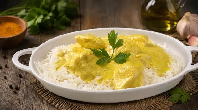 Pui Curry cu orez basmati